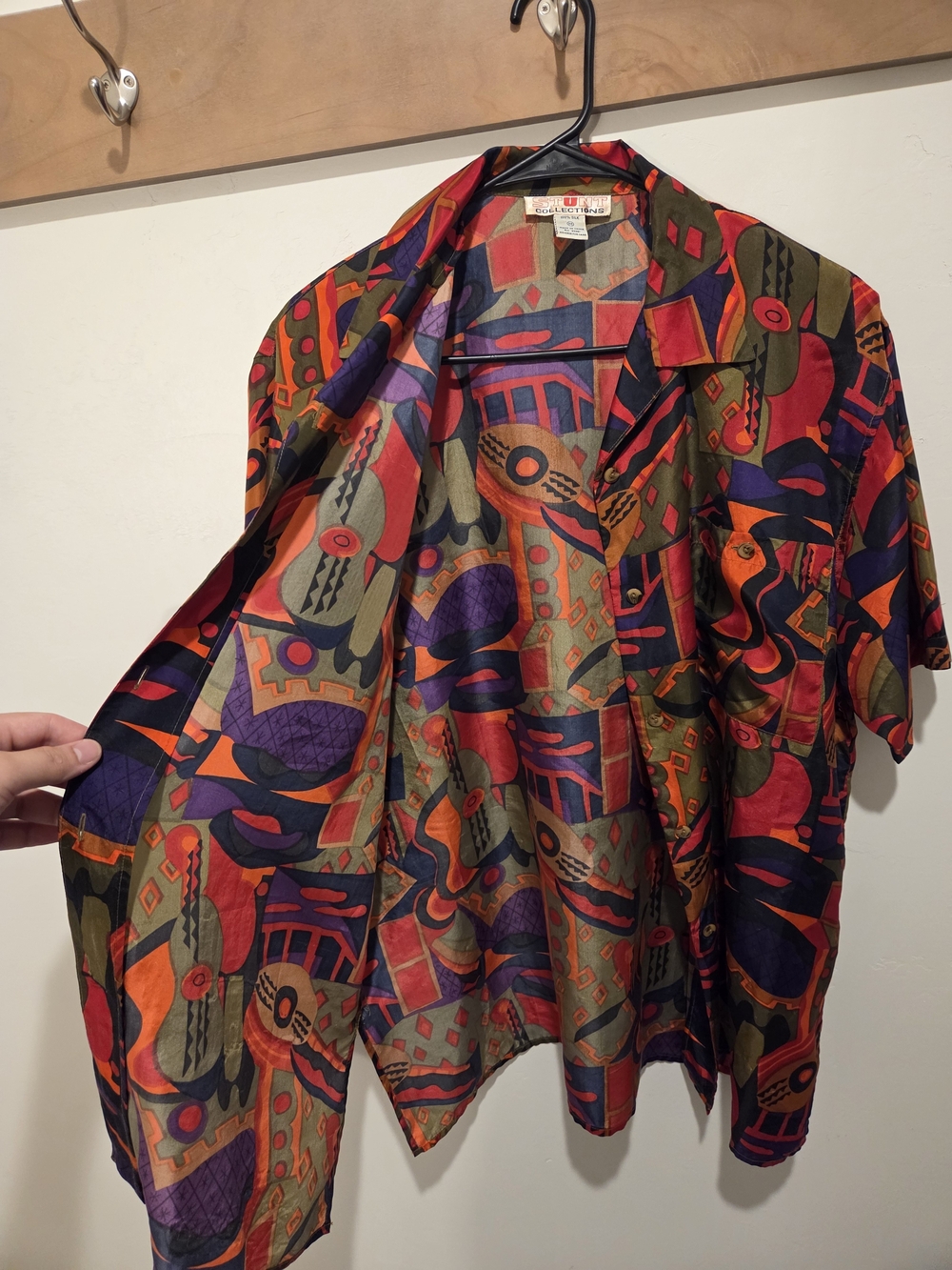Vintage Abstract 2-Piece 100% Silk Set Size M Stunt Collections - Picture 7 of 14